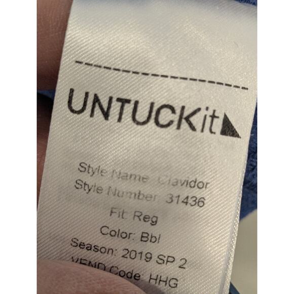 UNTUCKit Clavidor 31436 Short Sleeve Casual Polo Shirt in Blue Mens Size XL - Picture 7 of 10